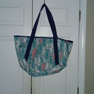 Crown & Ivy Roomy  Seahorse Beach bag Tote Beach vacation bag  NWOT